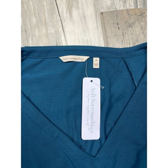 NEW Soft Surroundings Madeline Tunic Medium Legion Blue NWT Hankercheif Hem - Picture 6 of 10